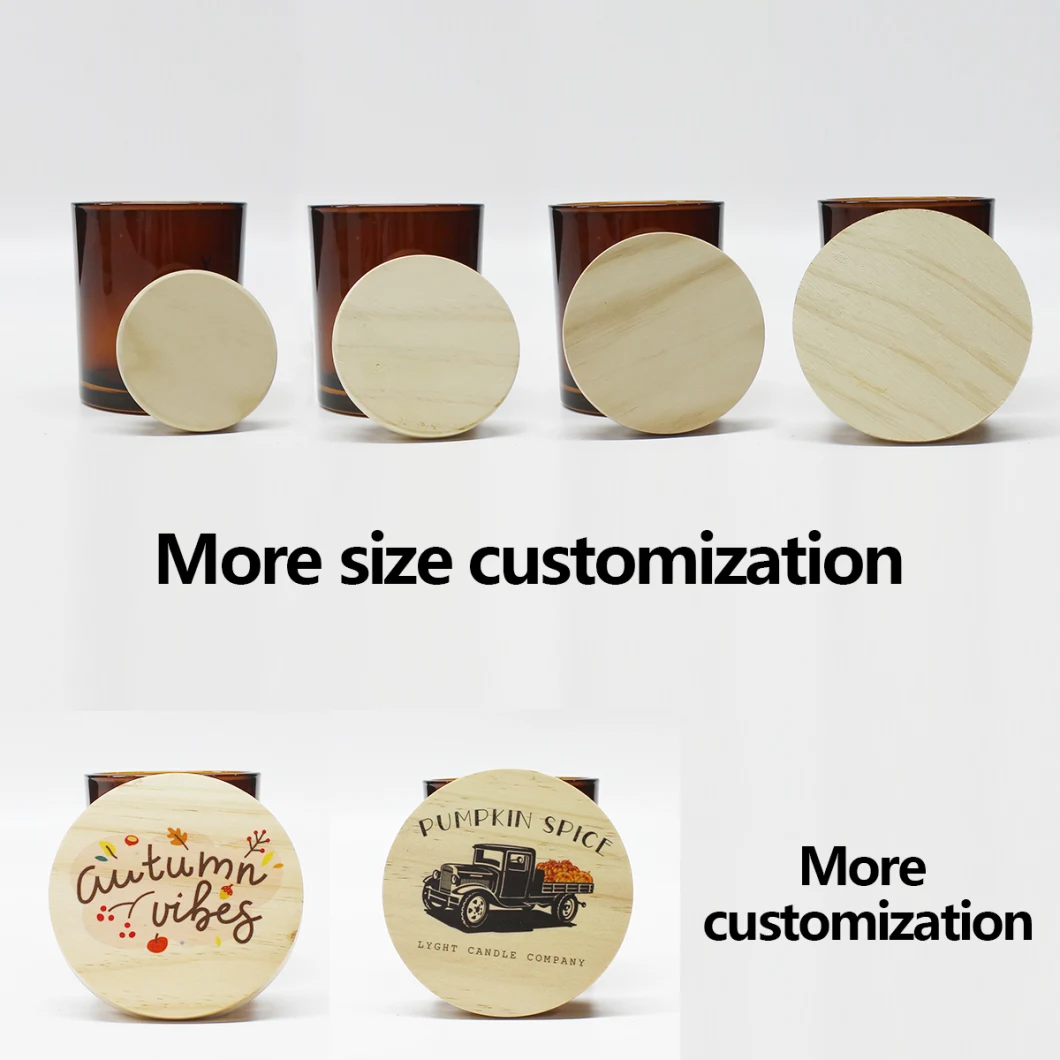 Wholesale Custom Round Shape Wooden Lids with Different Size for Candle Jars