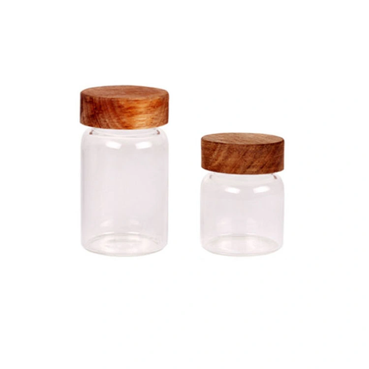 Manufacturers Wholesale 100ml 150ml 200ml Acacia Wood Lids of Various Capacities Suitable for Honey and Candle Storage Jars